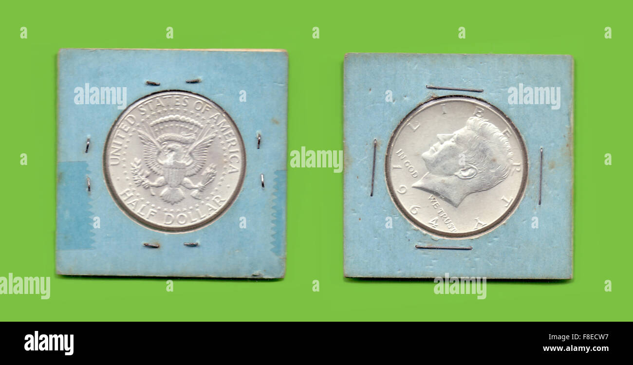 Silber Kennedy Half Dollar 1964-Sammlerstück Stockfoto