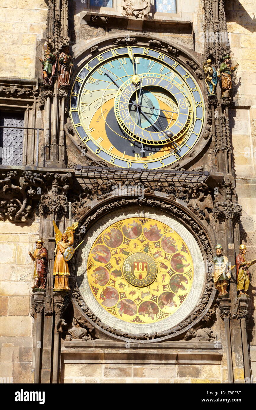 Der historische astronomische Uhr, Altstadt von Prag, Tschechische Republik, UNESCO Stockfoto