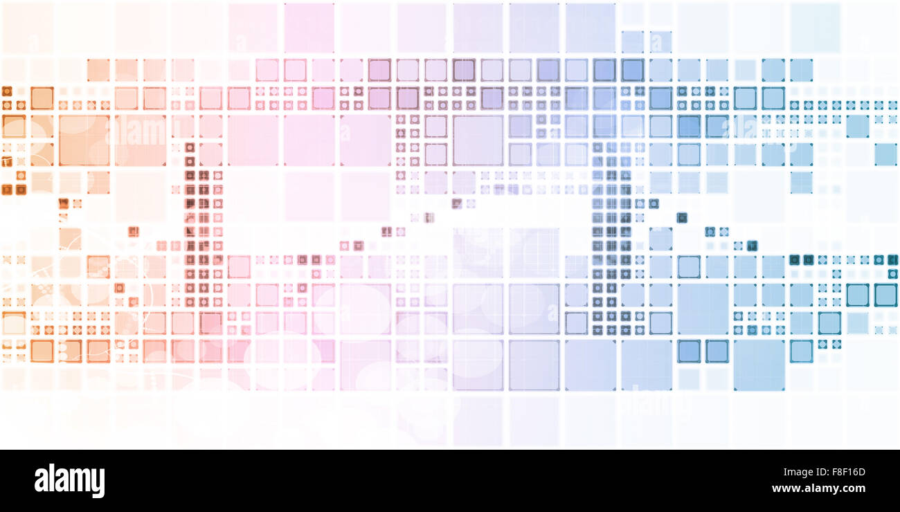 Website-Hintergrund mit Cube Plätzen und farbenfrohe Kunst Stockfoto