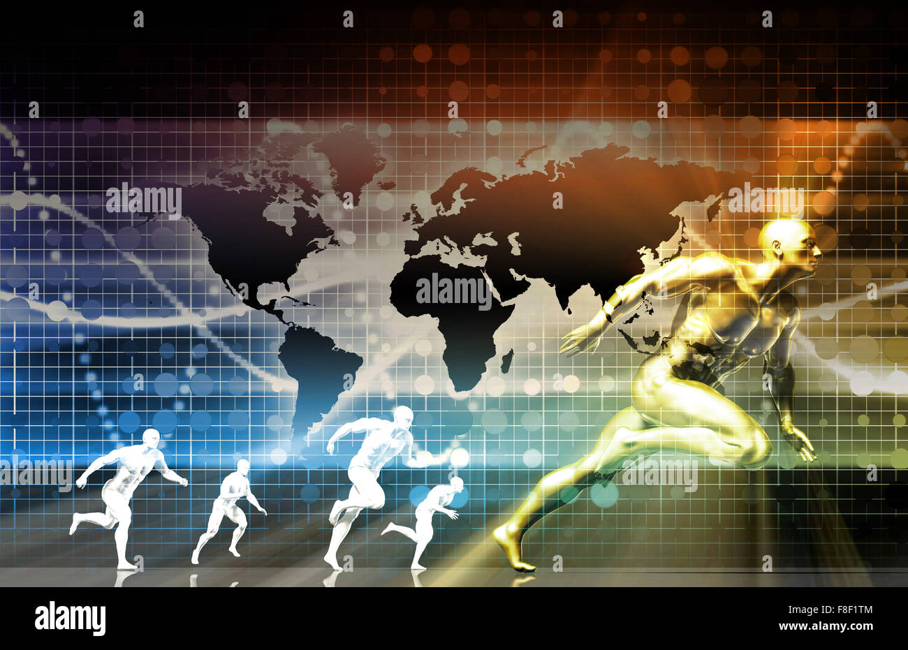 Gewinner-Strategie in einem Geschäft Rennen zum Erfolg Stockfoto