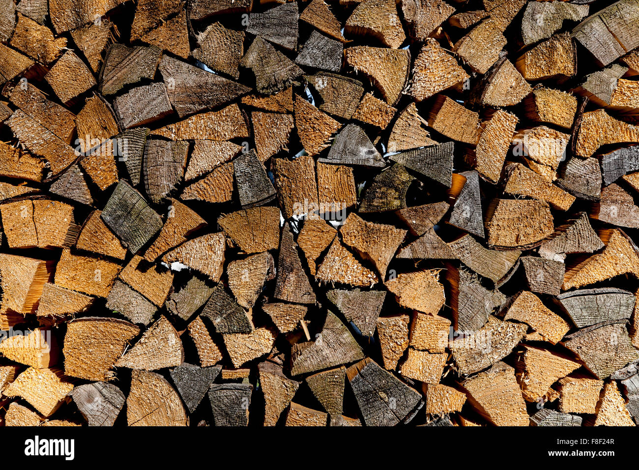 Brennholz, Stapel, Schweiz. Stockfoto
