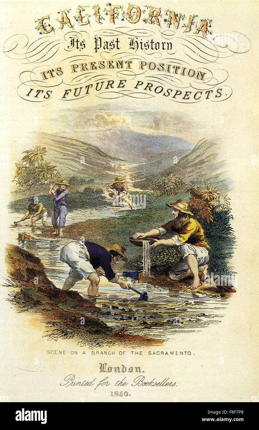 CALIFORNIA GOLD RUSH Guide nach Kalifornien veröffentlicht 1850 in London. Stockfoto
