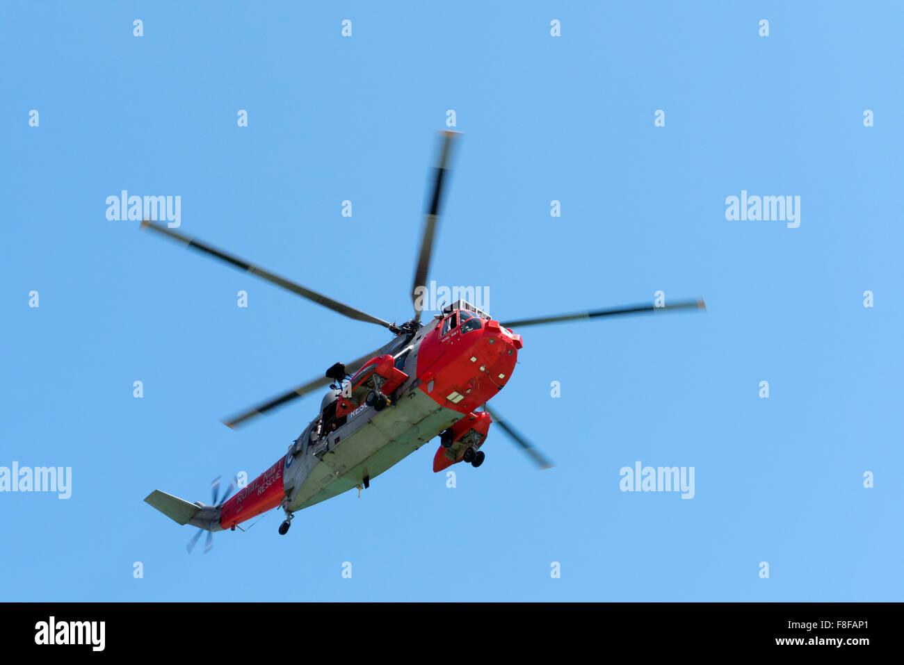 Royal Navy Rettungshubschrauber in Cornwall, England UK. Stockfoto