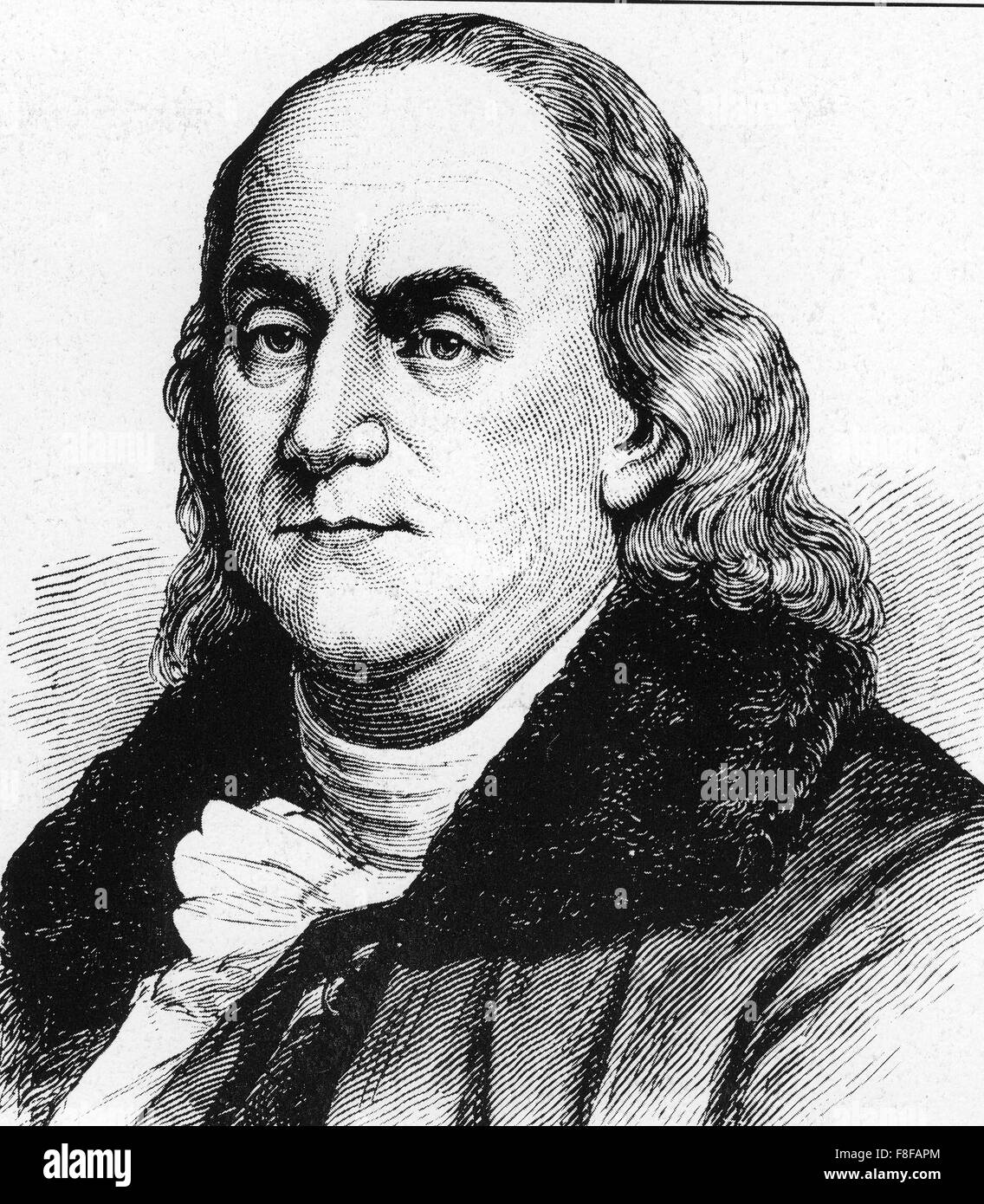 BENJAMIN FRANKLIN (1705 – 1790) auf der Gründerväter der Vereinigten Staaten Stockfoto