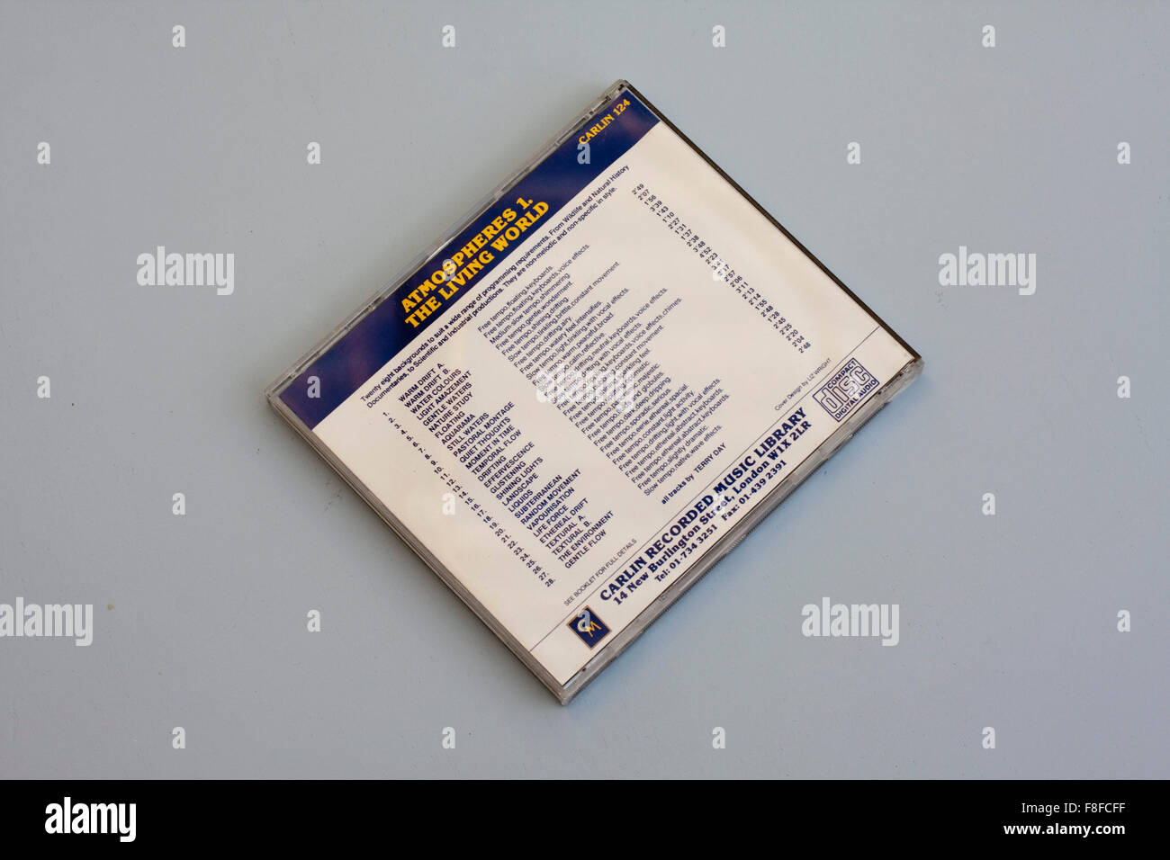 Titelliste der cd Atmos1. Die lebendige Welt Stockfoto
