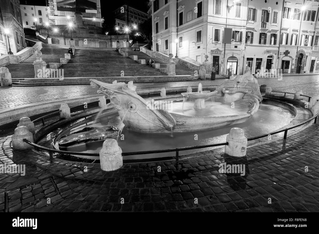 Spanische Treppe in der Nacht. Rom - Italien. Stockfoto