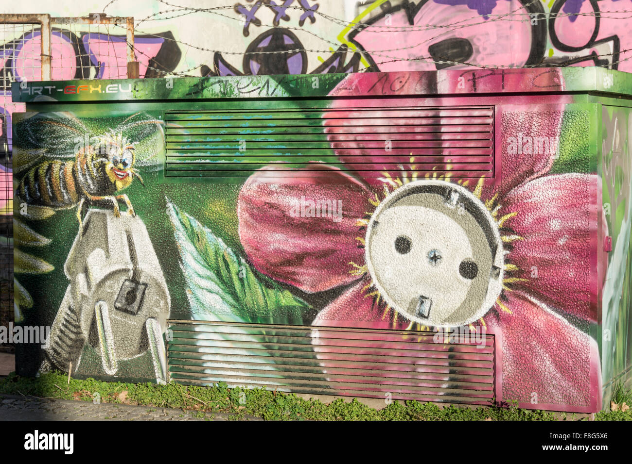 Graffiti, Energie-Versorgung, Treptow, Berlin Stockfoto