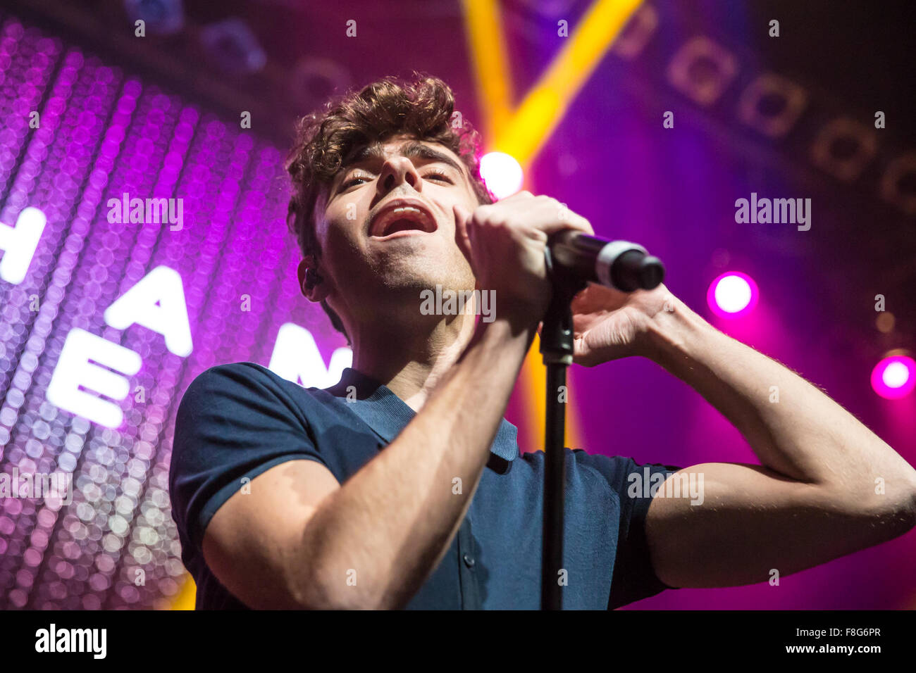 Detroit, Michigan, USA. 8. Dezember 2015. NATHAN SYKES führt auf Amp Radios Kringle Jingle an The Fillmore in Detroit, MI am 8. Dezember 2015 © Marc Nader/ZUMA Draht/Alamy Live News Stockfoto