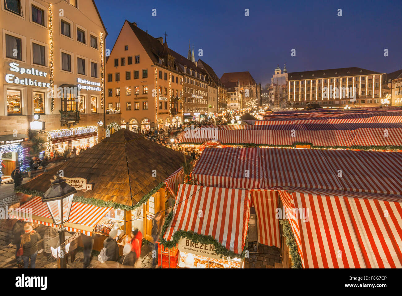 Christkindlmarkt, christkindlesmarkt, Hauptplatz, Nürnberg, Nürnberg, Deutschland Stockfoto