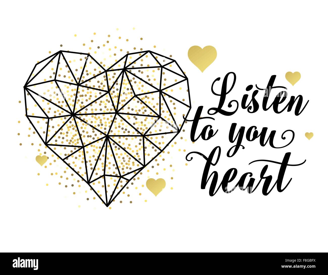 Valentinstag Liebe Grußkarte mit geometrischen Herzform. Vektor-illustration Stock Vektor