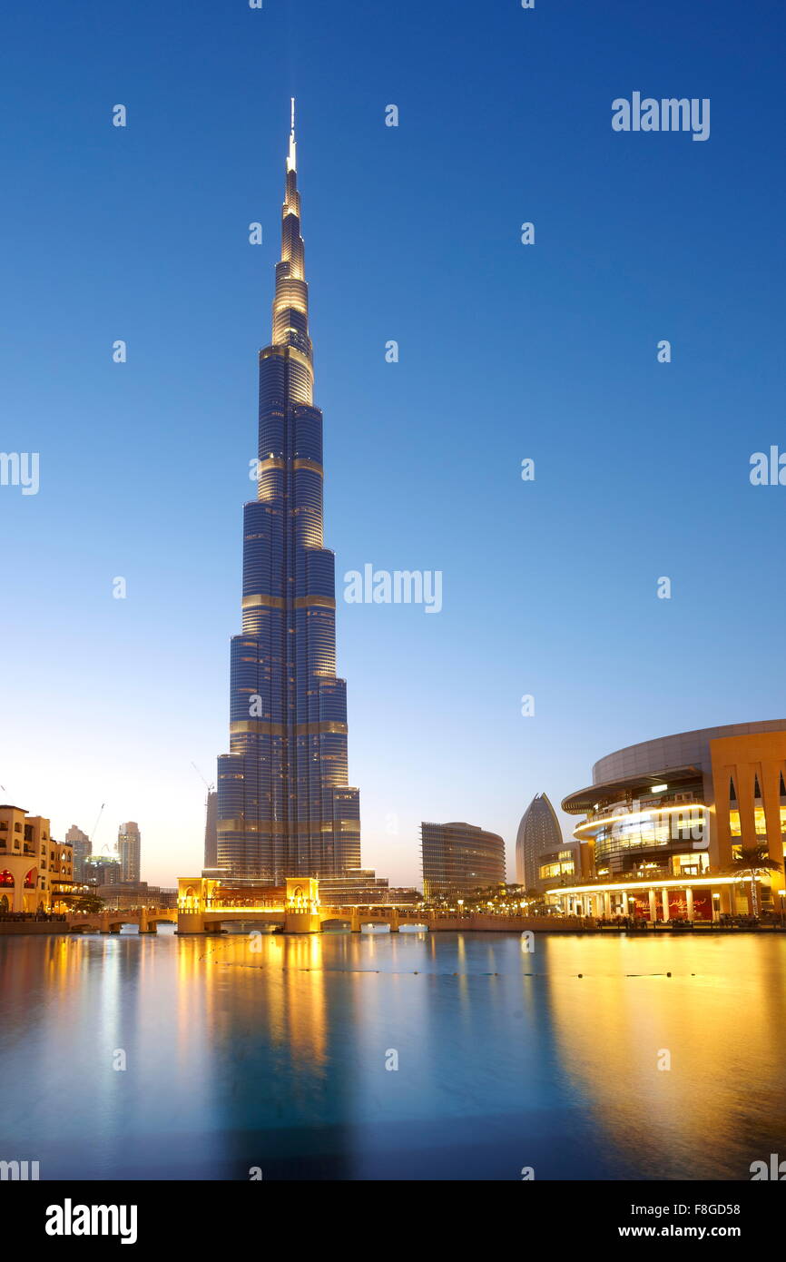 Dubai - Burj Khalifa, das höchste Gebäude der Welt, Vereinigte Arabische Emirate Stockfoto