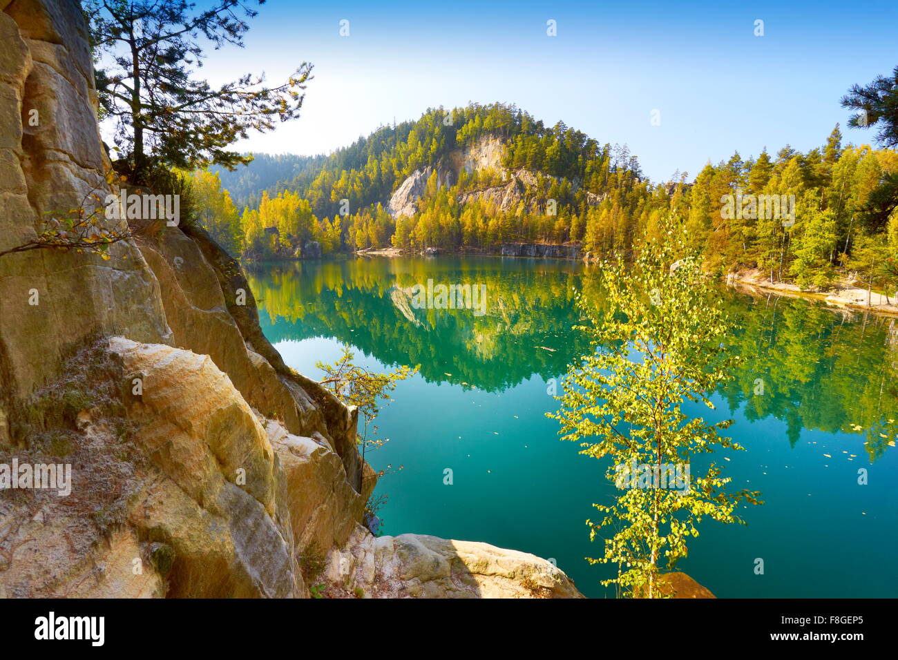 Adrspach See, Tschechische Republik Stockfoto