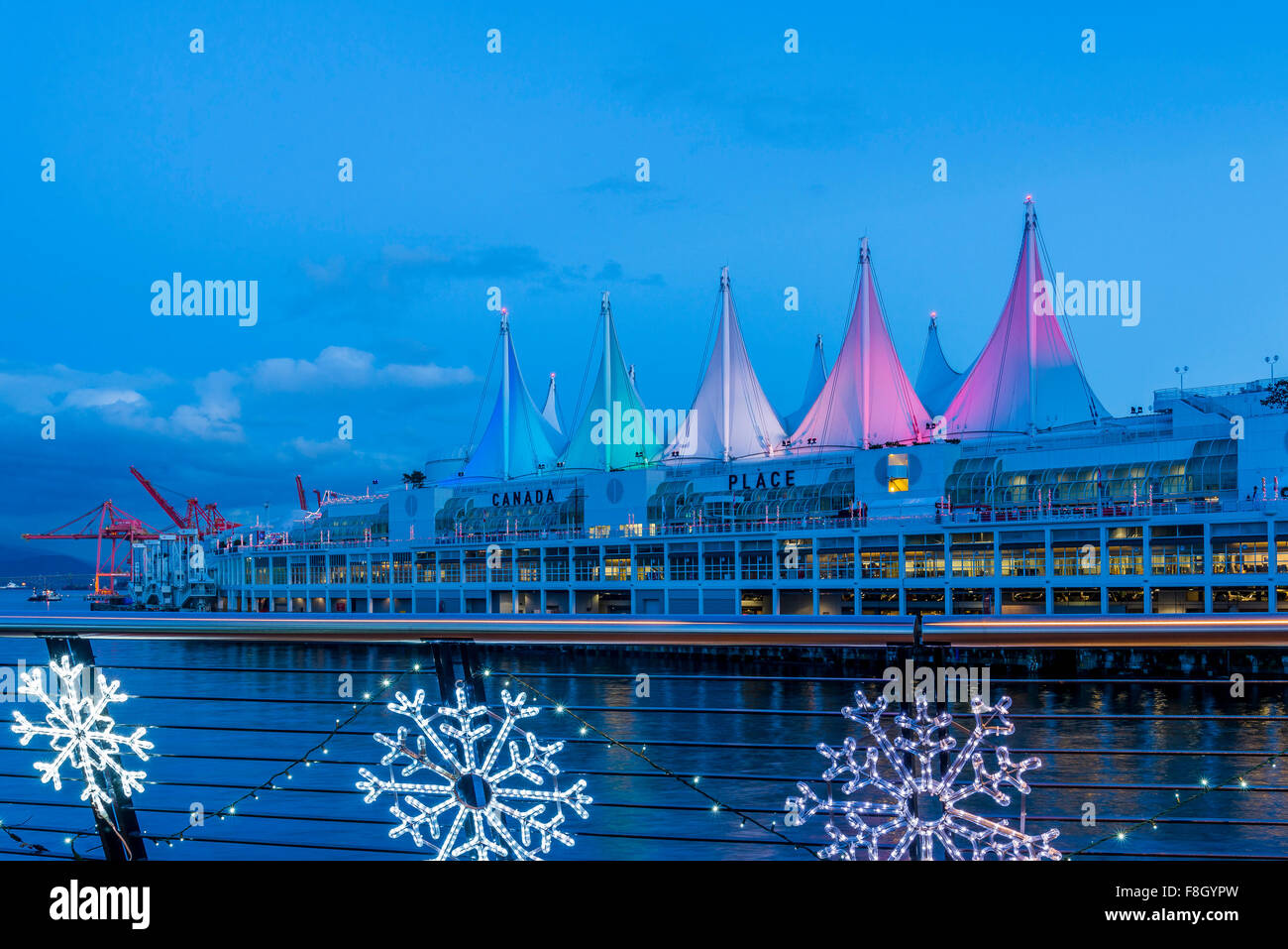 Christmas Lights Canada Place Vancouver Stockfotos und bilder Kaufen