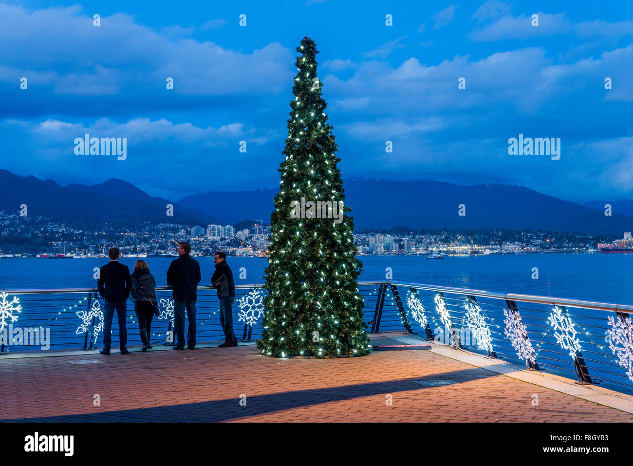 Weihnachten Light Display, Canada Place, Vancouver, British Columbia, Kanada Stockfoto
