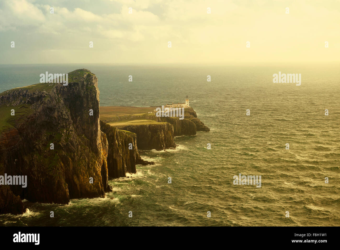 Luftaufnahme des landschaftlich Point Cliffs, Isle Of Skye, Schottland Stockfoto