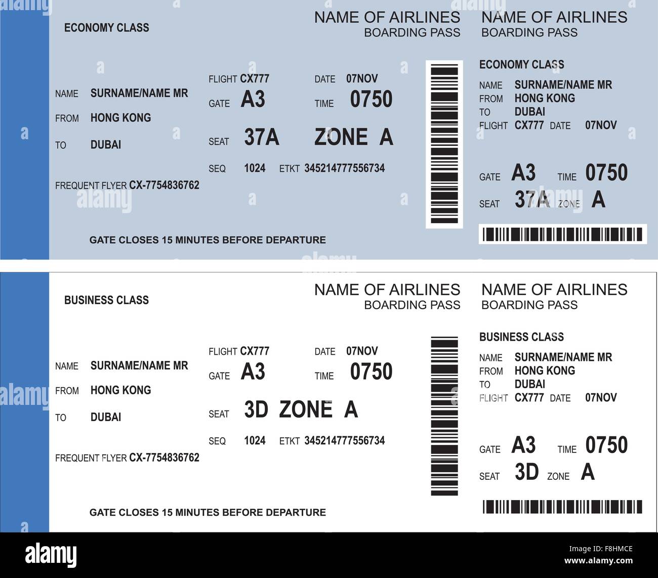 Boarding card ticket -Fotos und -Bildmaterial in hoher Auflösung – Alamy