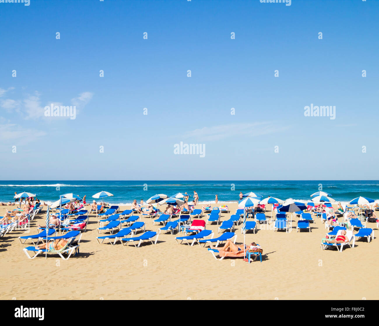 Las Canteras Strand in Las Palmas auf Gran Canaria, Kanarische Inseln, Spanien Stockfoto