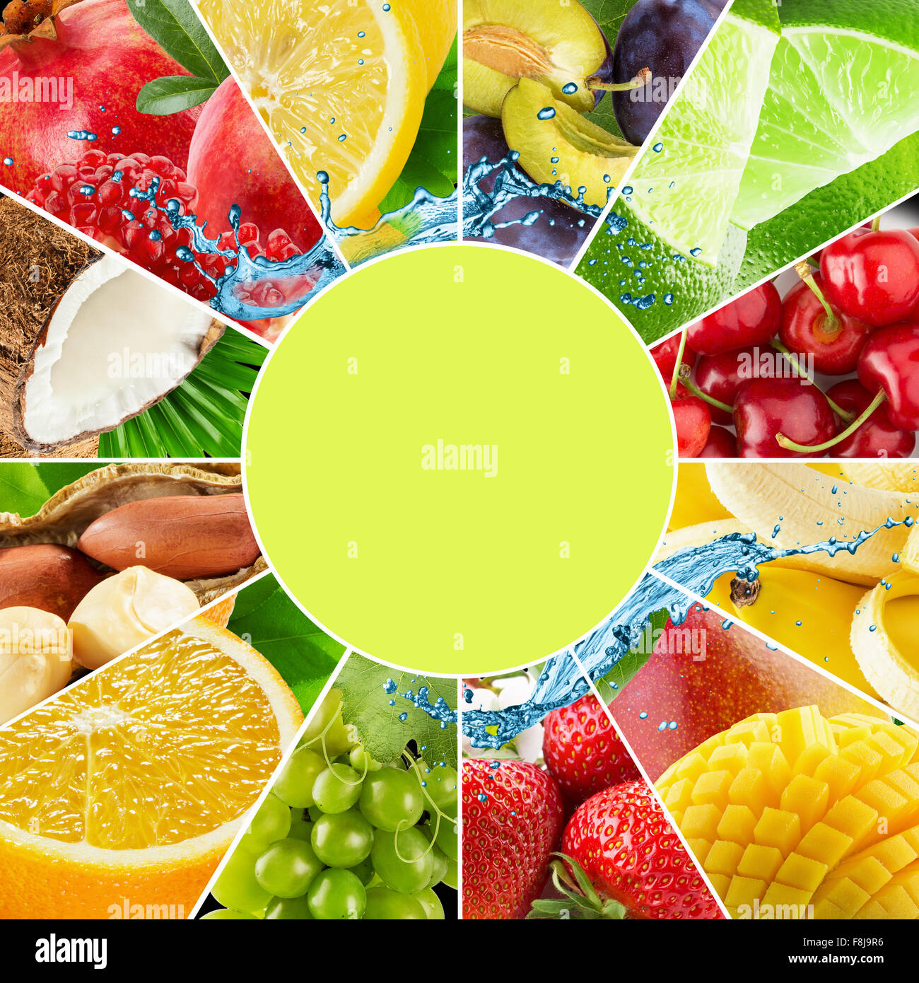 Obst und Beeren-Stripe-Kollektion Stockfoto