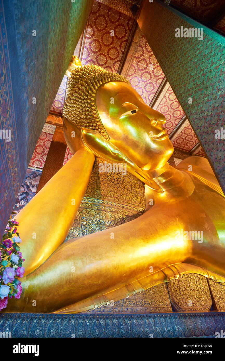 Thailand - Bangkok, Wat Pra KEO - Grand Royal Palace, Buddha-Statue im Wat Po Temple Stockfoto