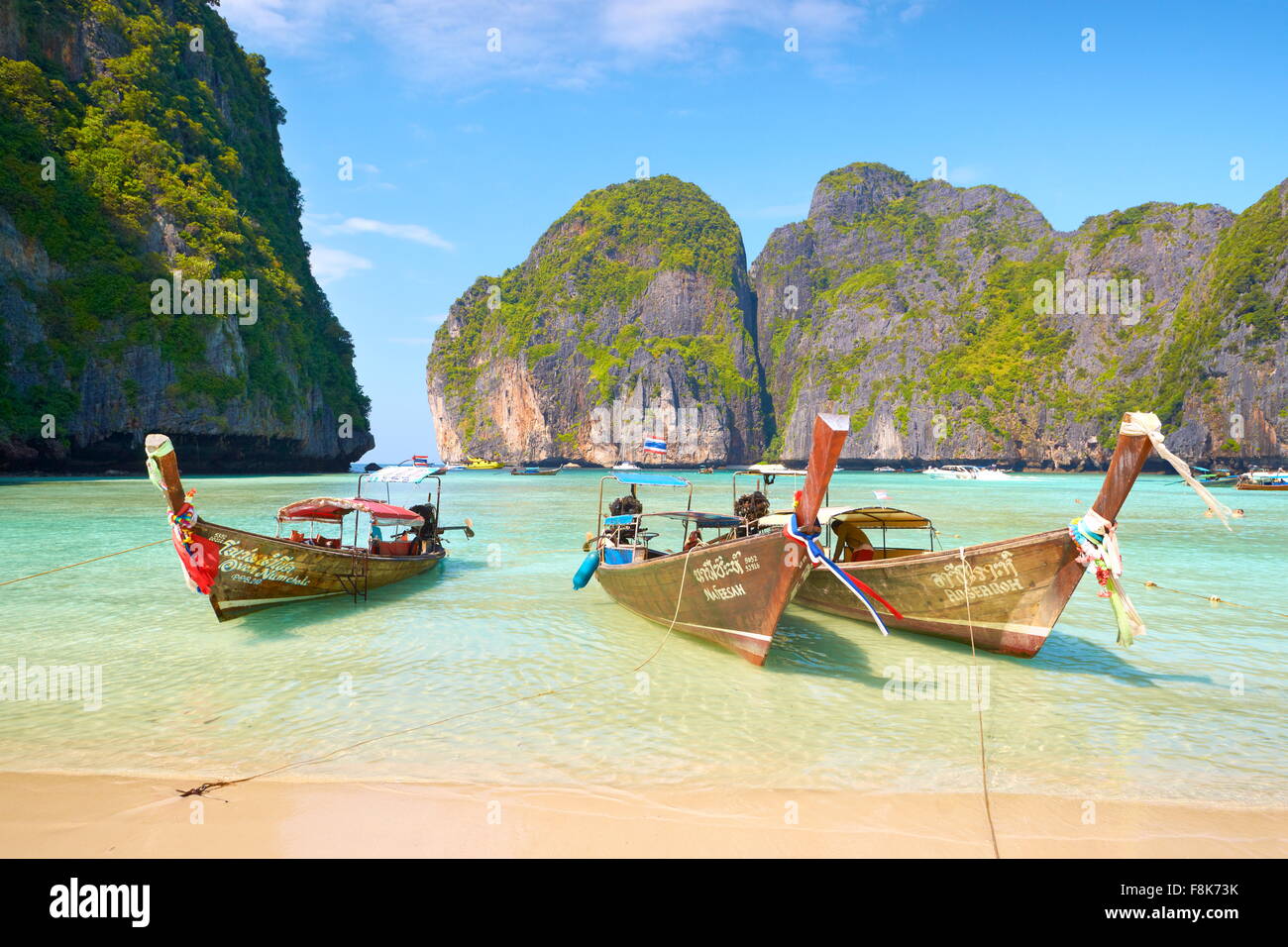 Tropischer Strand Thailand, Maya Bay, Insel Phi Phi Leh, Andamanensee, Asien Stockfoto