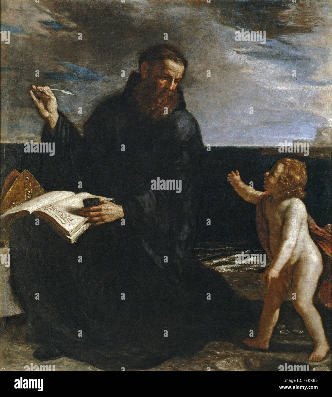 Giovanni Francesco Barbieri - Guercino - Saint Augustine Meditation über die Dreifaltigkeit Stockfoto