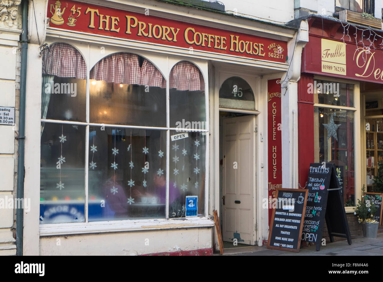 Ross auf Wye Herefordshire England UK das Priorat Coffee House Cafe Stockfoto