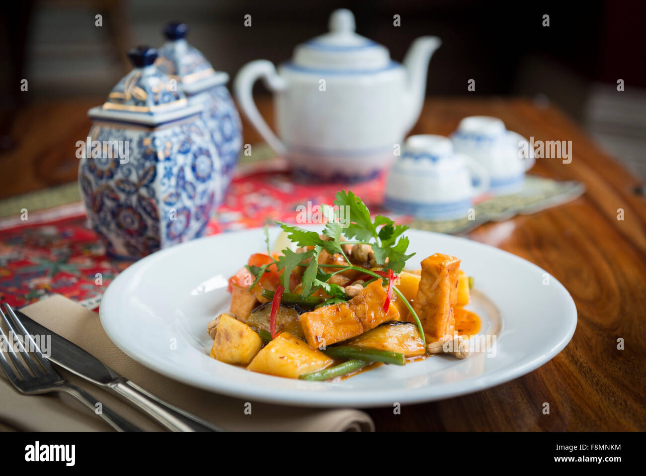 Singapur-Küche in einem Restaurant serviert Stockfoto