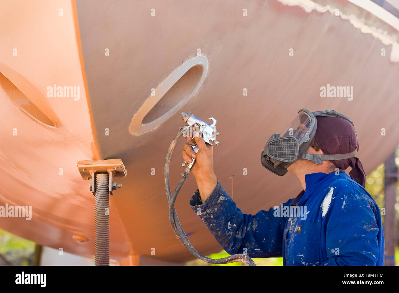 Segelschiff, in eine Werft repariert wird Stockfoto