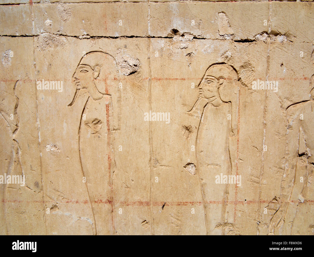 Gittermuster auf Wand im Tempel von Ramses II in der Nähe der Tempel von Sethos ich an Abydos, Ägypten Stockfoto