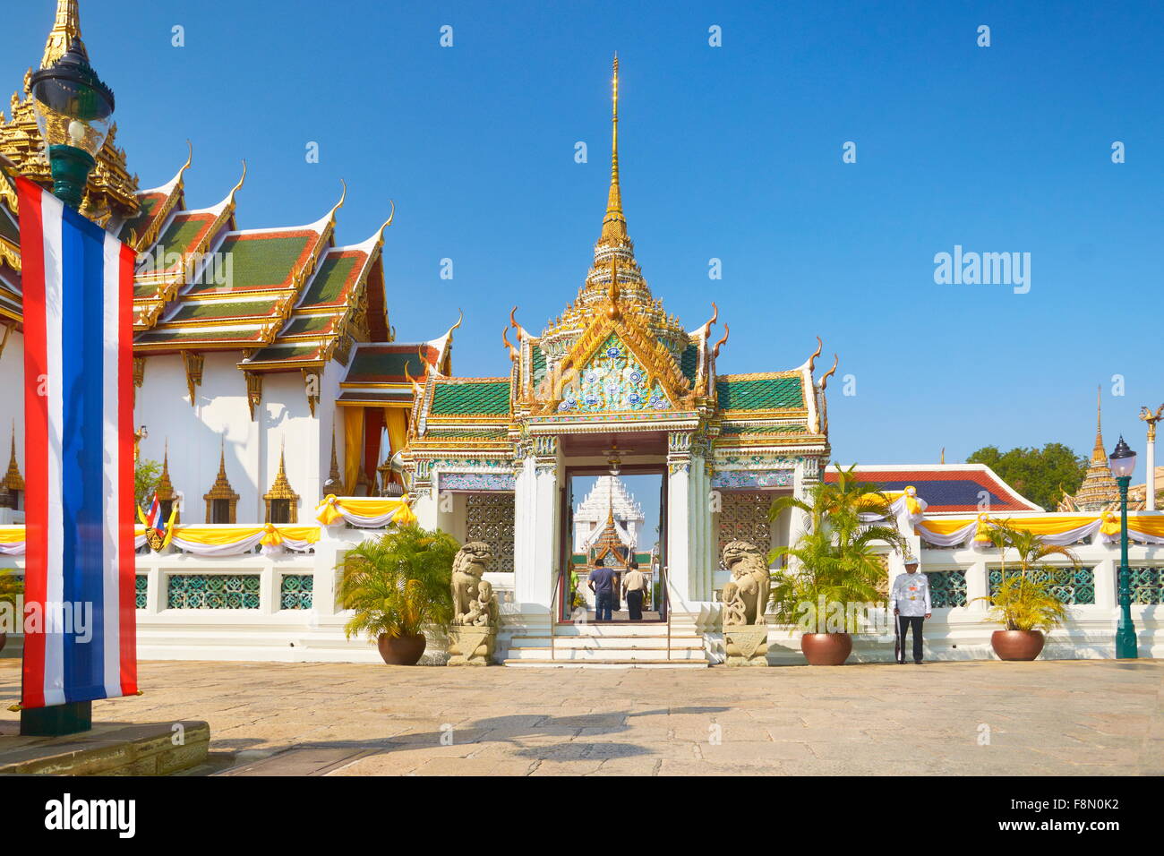 Thailand - Bangkok, Grand Palace, Dusit Maha Prasat-Thronsaal Stockfoto