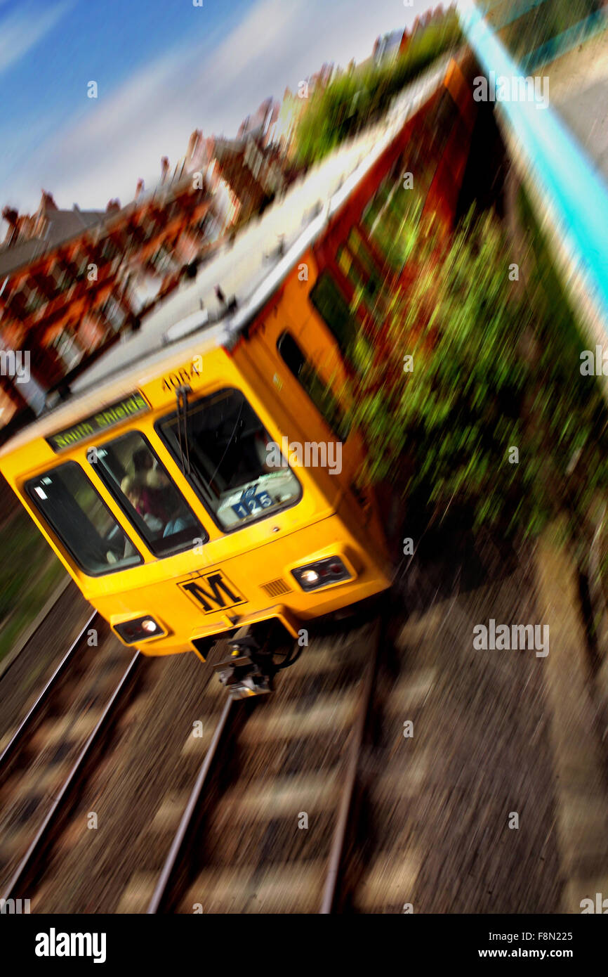 Newcastle Metro Zug Stockfoto