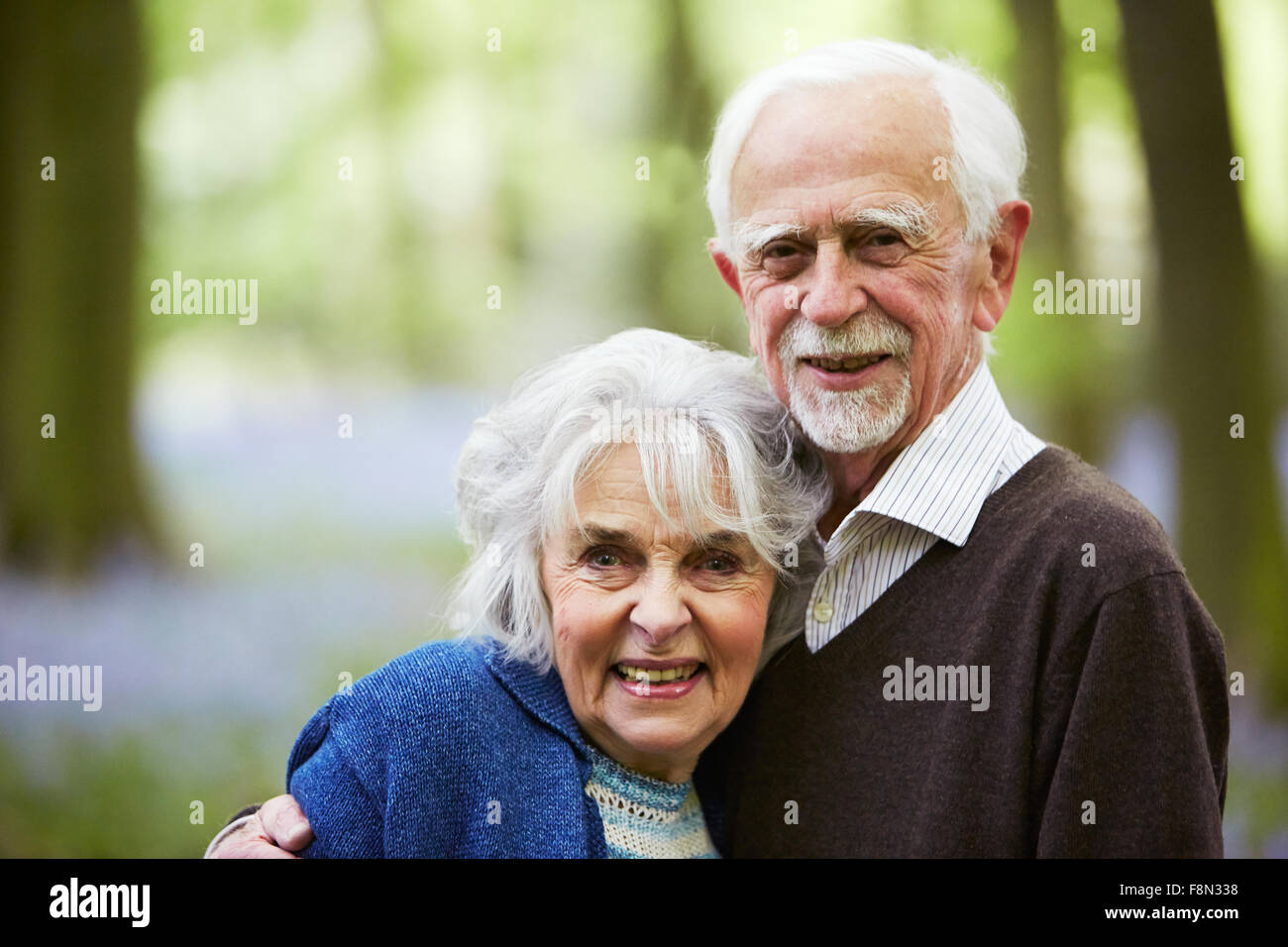 Outdoor Portrait Of Happy Senior Couple Stockfoto