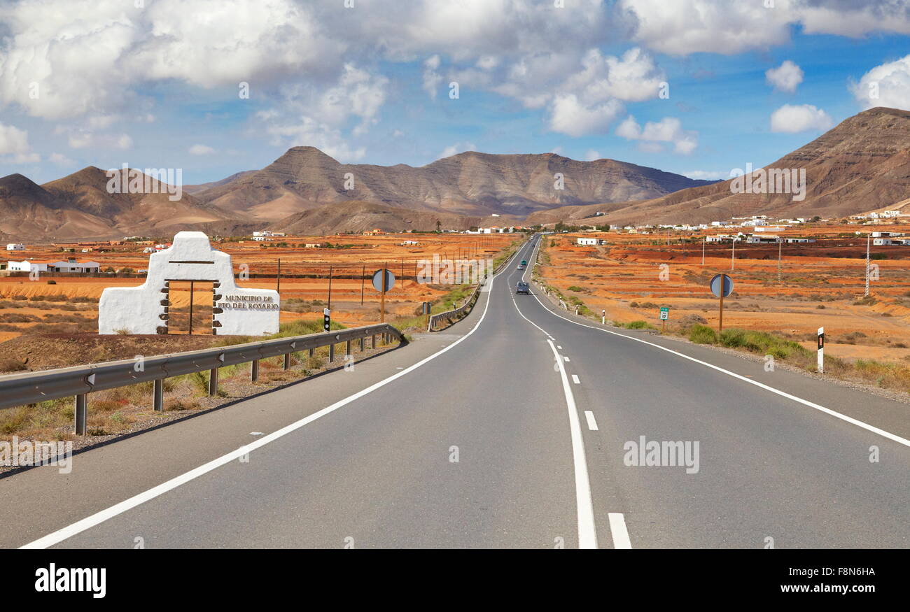 Insel Fuerteventura Landschaft, Weg zum Moro De La Atalaya, Spanien, Kanarische Inseln Stockfoto