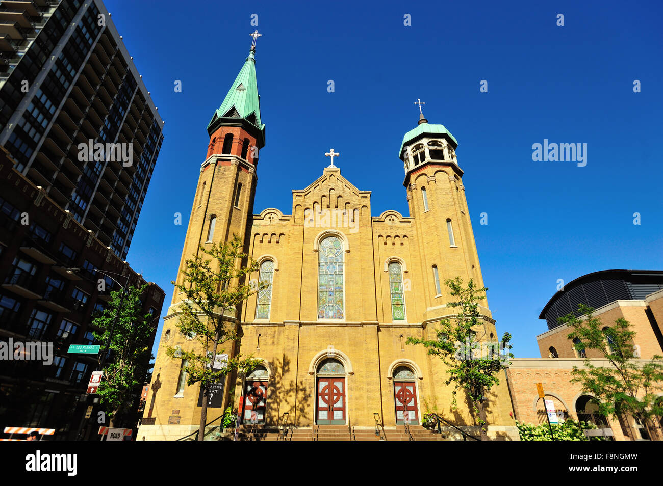 Alte St. Patrick's Kirche, auch als St. Patrick's Kirche auf Chicago ist in der Nähe von west Side nur außerhalb der Schleife. Chicago, Illinois, USA. Stockfoto