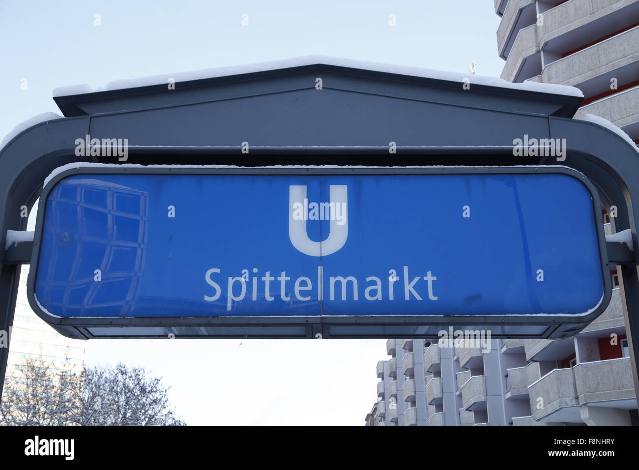 Metro Zeichen Spittelmarkt in berlin Stockfoto