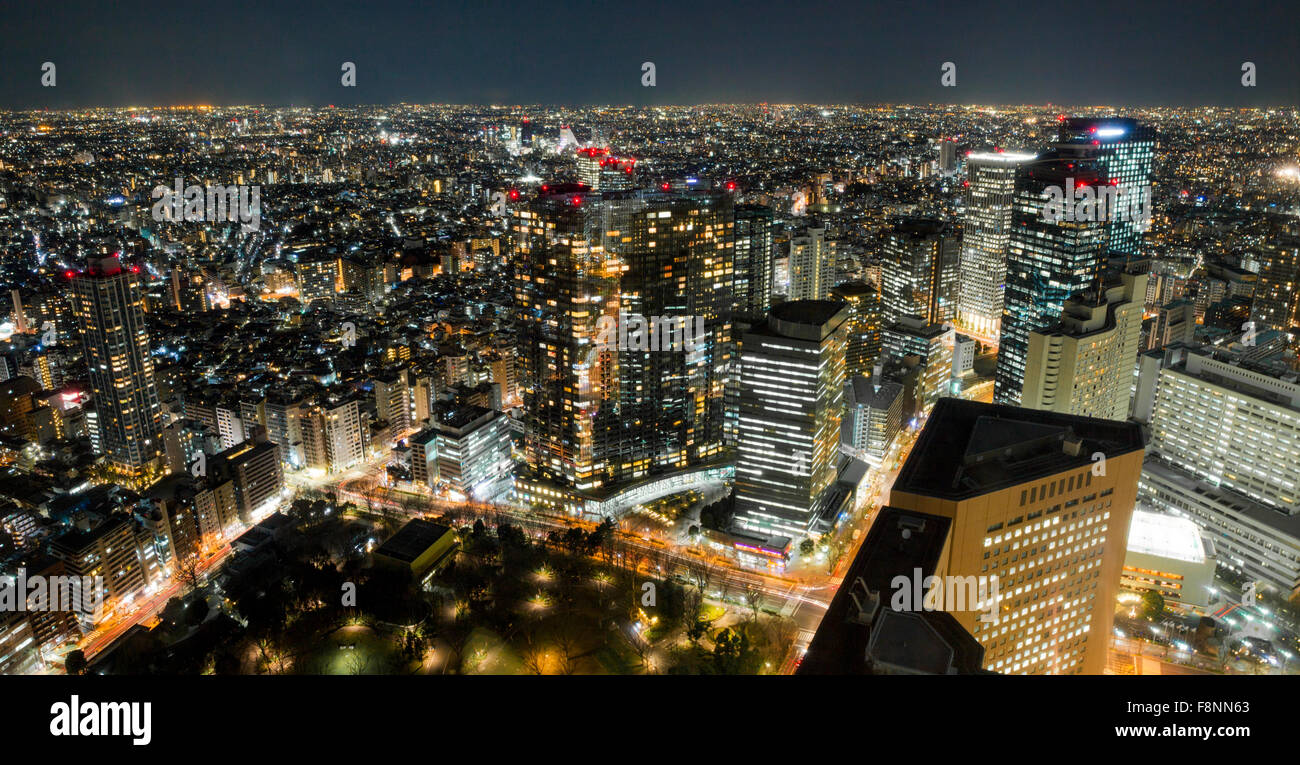 Ein Panoramablick auf die Stadt Scape von Tokio, Japan Stockfoto