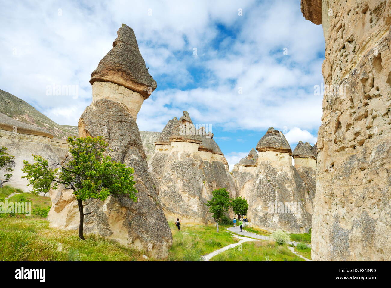 Cappadocia - Türkei, Steinformationen in der Nähe von Zelve, UNESCO Stockfoto