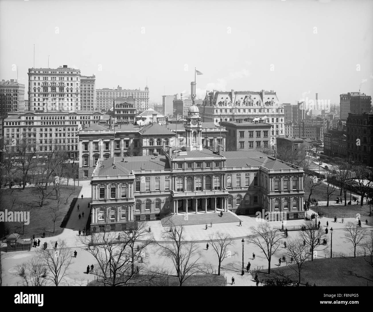 Rathaus, High Angle view, New York City, USA, 1904 Stockfoto