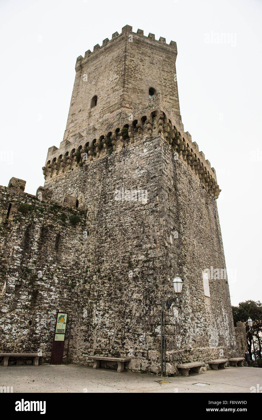 Italien, Sizilien, Erice, Venere Burg Stockfoto