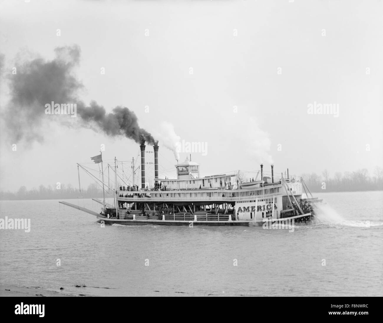 Flussschiff, Mississippi River, USA, ca. 1906 Stockfoto