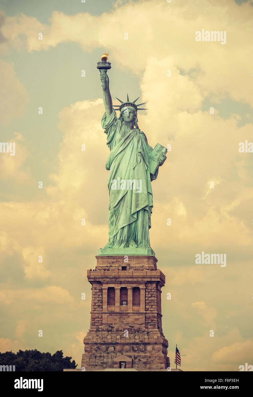 Vintage getönten Statue of Liberty, New York, USA. Stockfoto