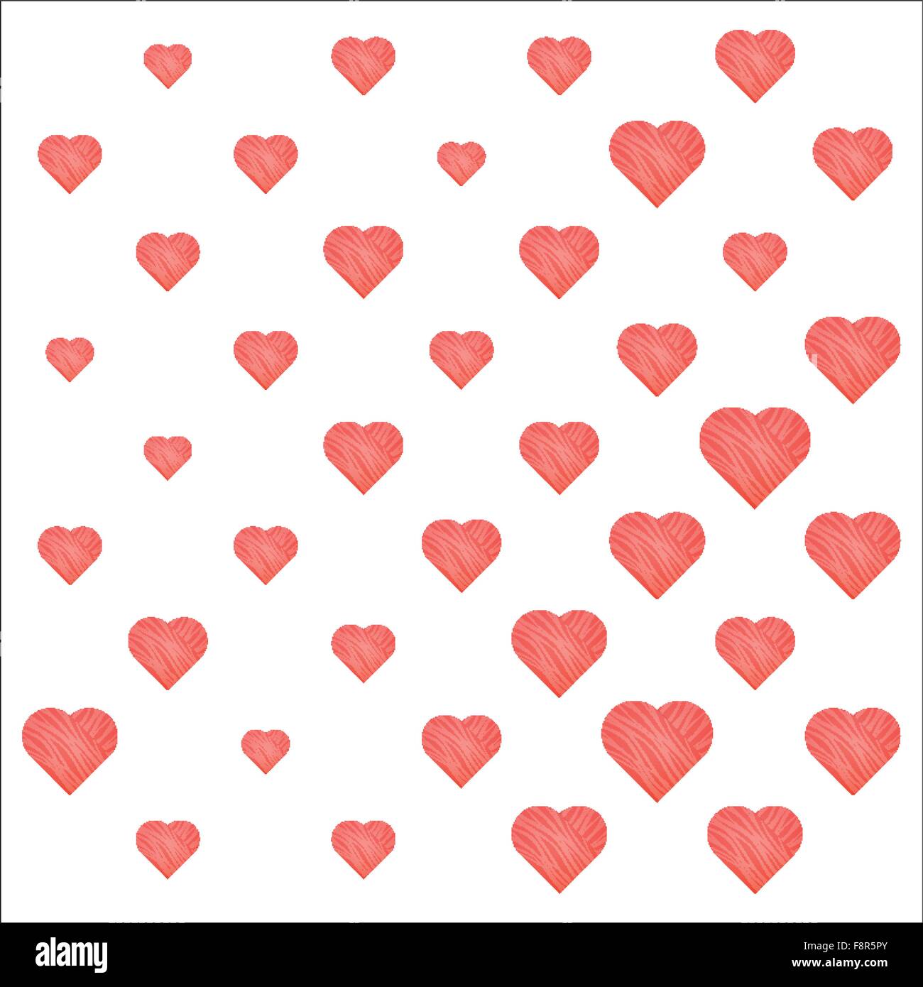 Valentinstag abstraktes Muster mit Origami Stil Papierherzen auf weißem Hintergrund. Vektor-Liebe-Konzept Stock Vektor