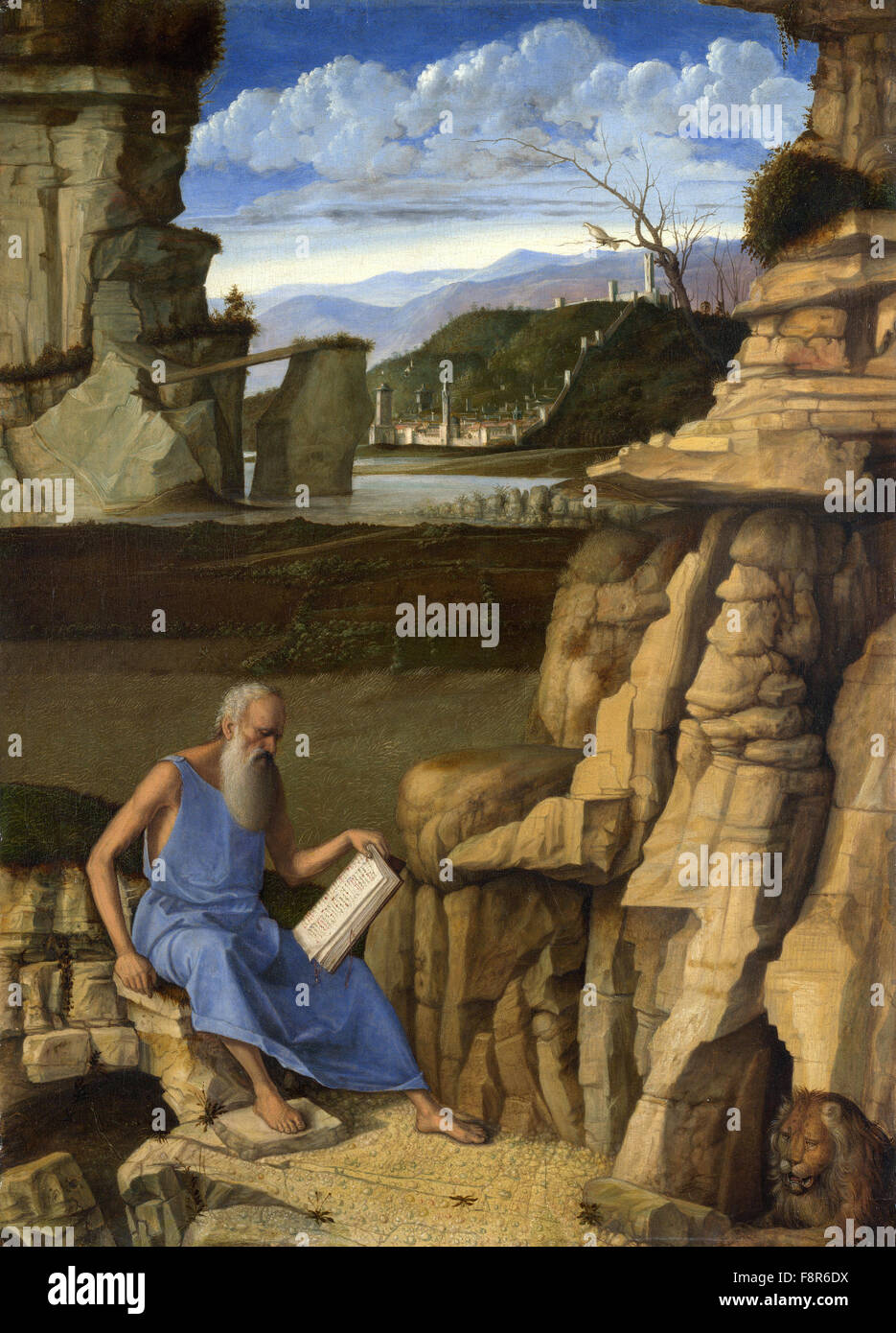 Giovanni Bellini - Giambellino - der Heilige Hieronymus in der Landschaft lesen Stockfoto