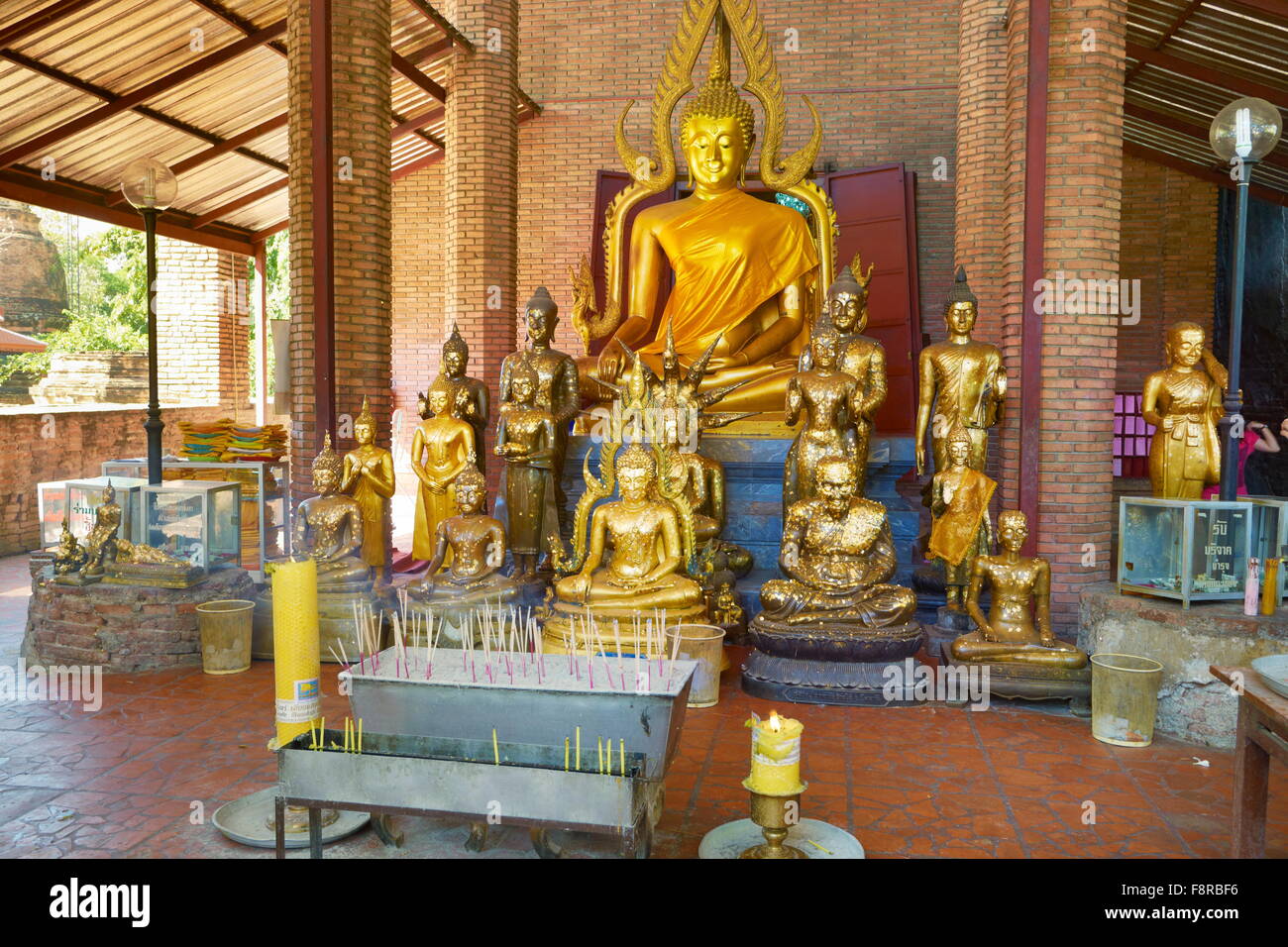 Thailand - Ayutthaya, Wat Yai Chai Mongkol Tempel, UNESCO-Welterbe Stockfoto