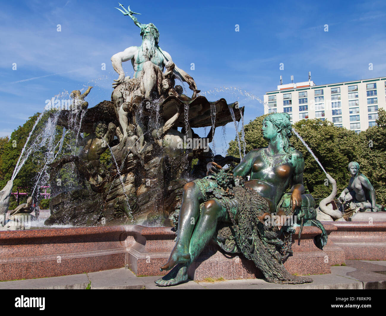 Neptunbrunnen-Brunnen in Berlin, Deutschland. Stockfoto