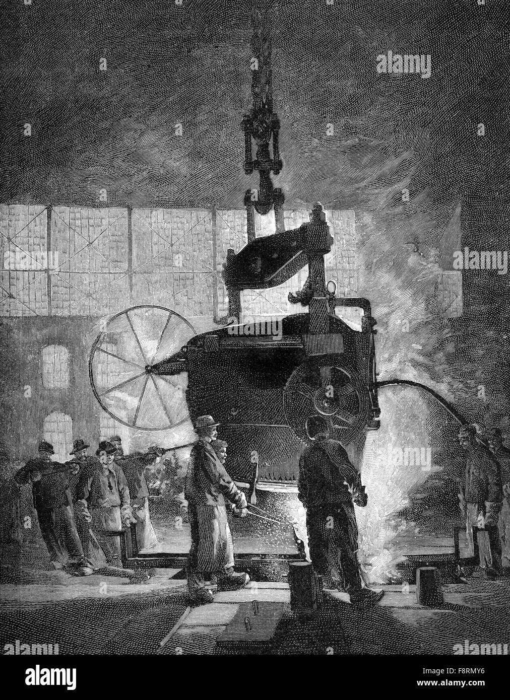 Krupp-Martin-Stahlwerk, Essen, Deutschland, um 1890, Stockfoto