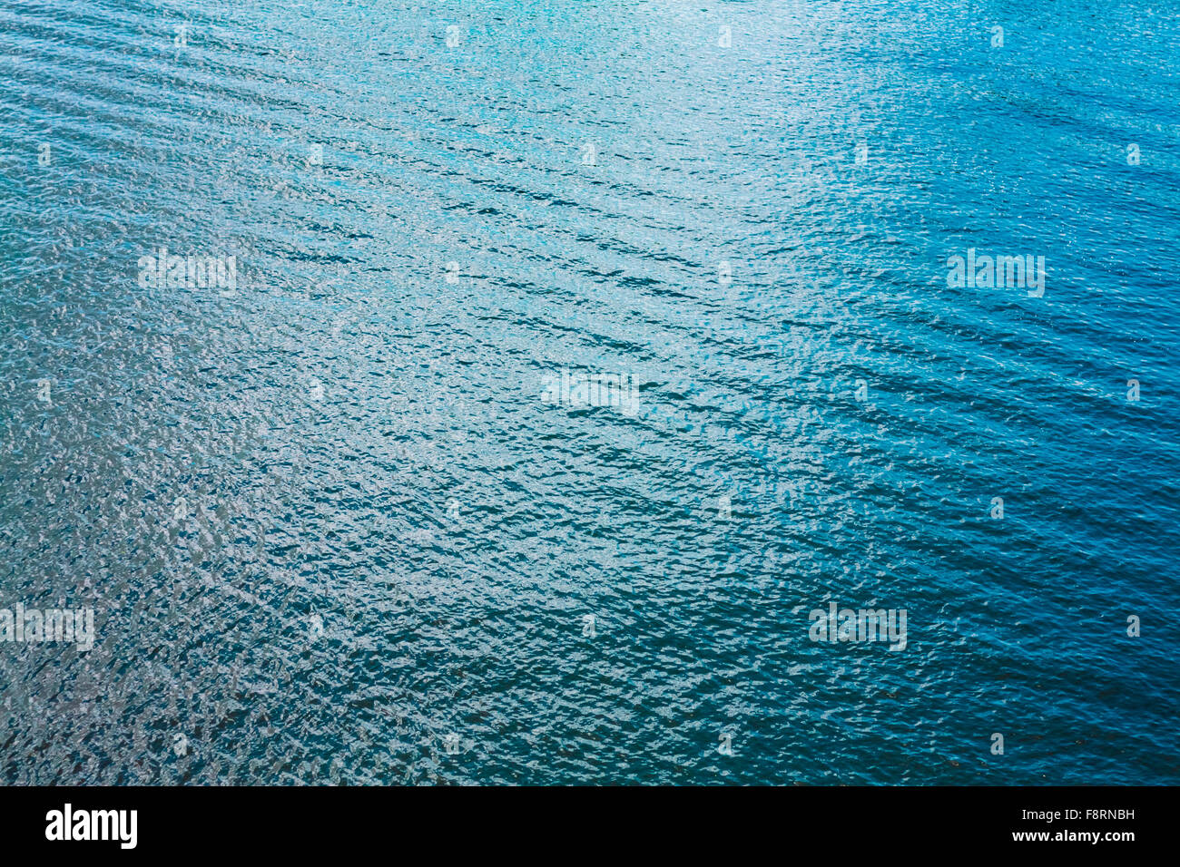 Meer Ozean River Lake Blue Ripple Oberflächenwasser Hintergrund. Ansicht von oben Stockfoto