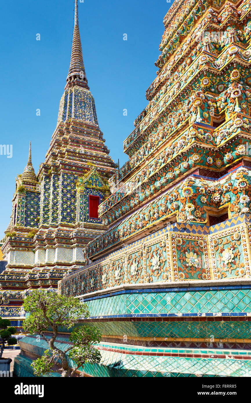 Thailand - Bangkok, Wat Phra Kaeo Tempel, Grand Palace, dekorative details Stockfoto