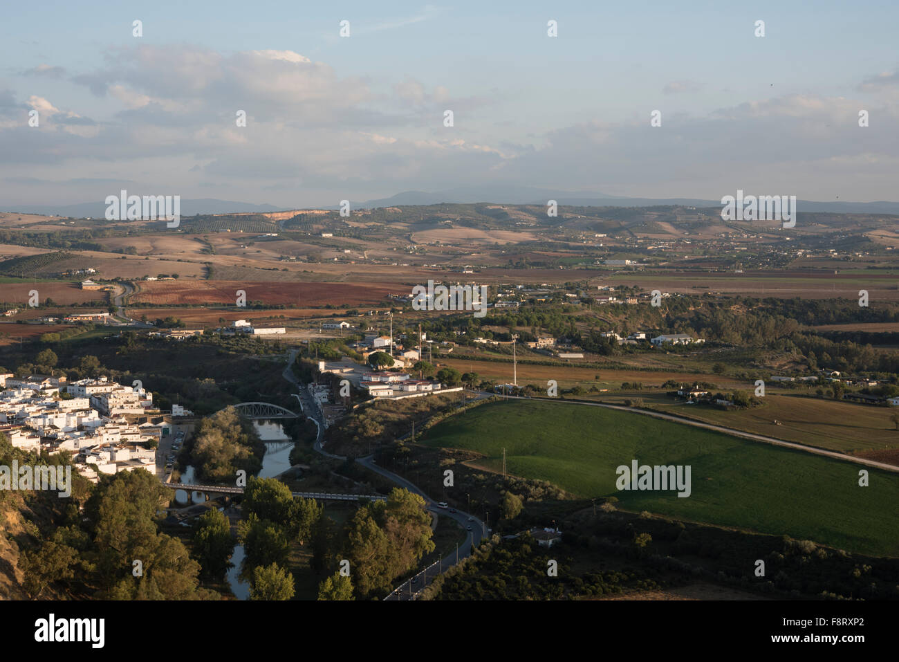 Blick von der Spitze der Arcos De La Frontera, Spanien. Stockfoto