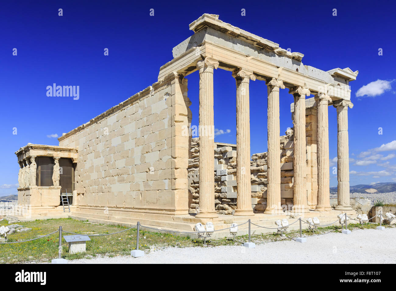 Athen, Griechenland.  Erechtheion Tempels und der Veranda die Karyatiden. Stockfoto